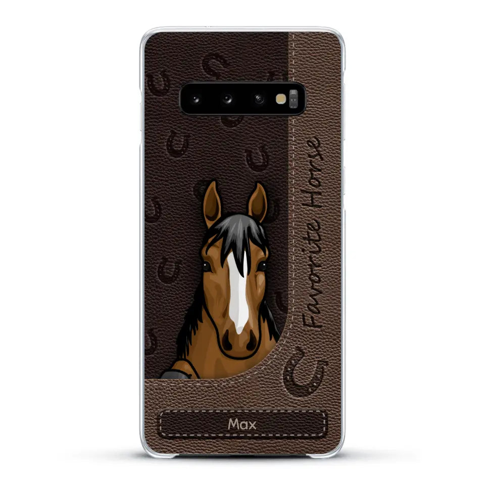 Peeking horses leather Look - Personalized Phone Case