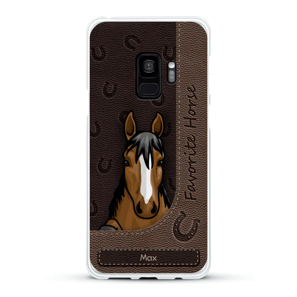 Peeking horses leather Look - Personalized Phone Case