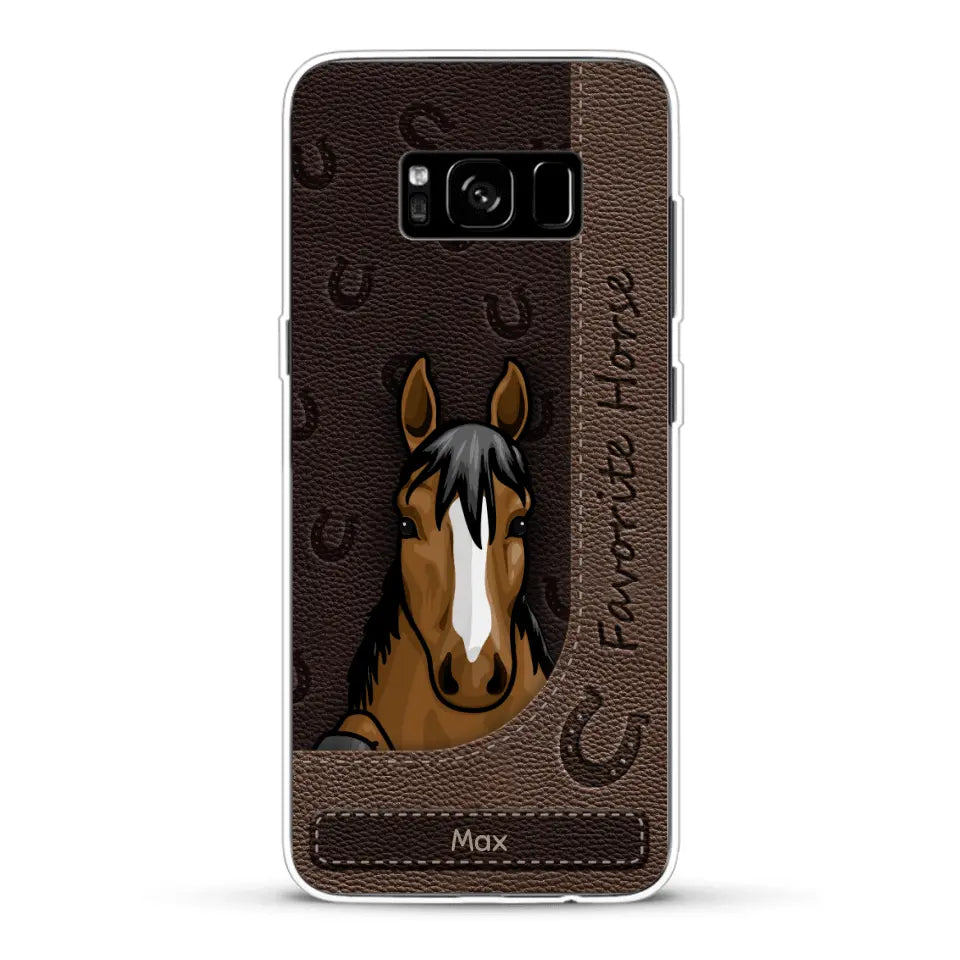 Peeking horses leather Look - Personalized Phone Case