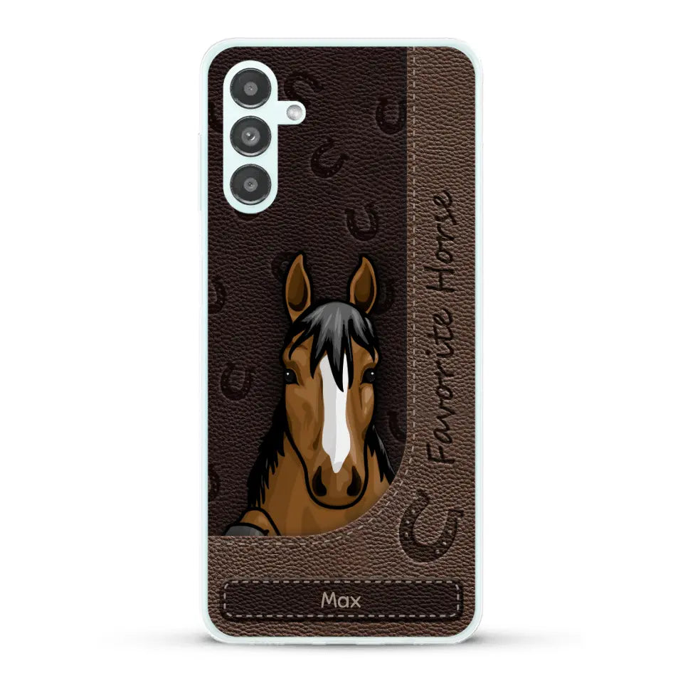 Peeking horses leather Look - Personalized Phone Case