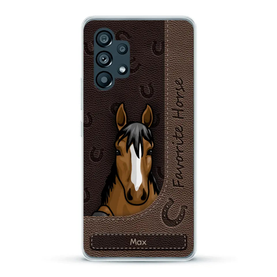 Peeking horses leather Look - Personalized Phone Case