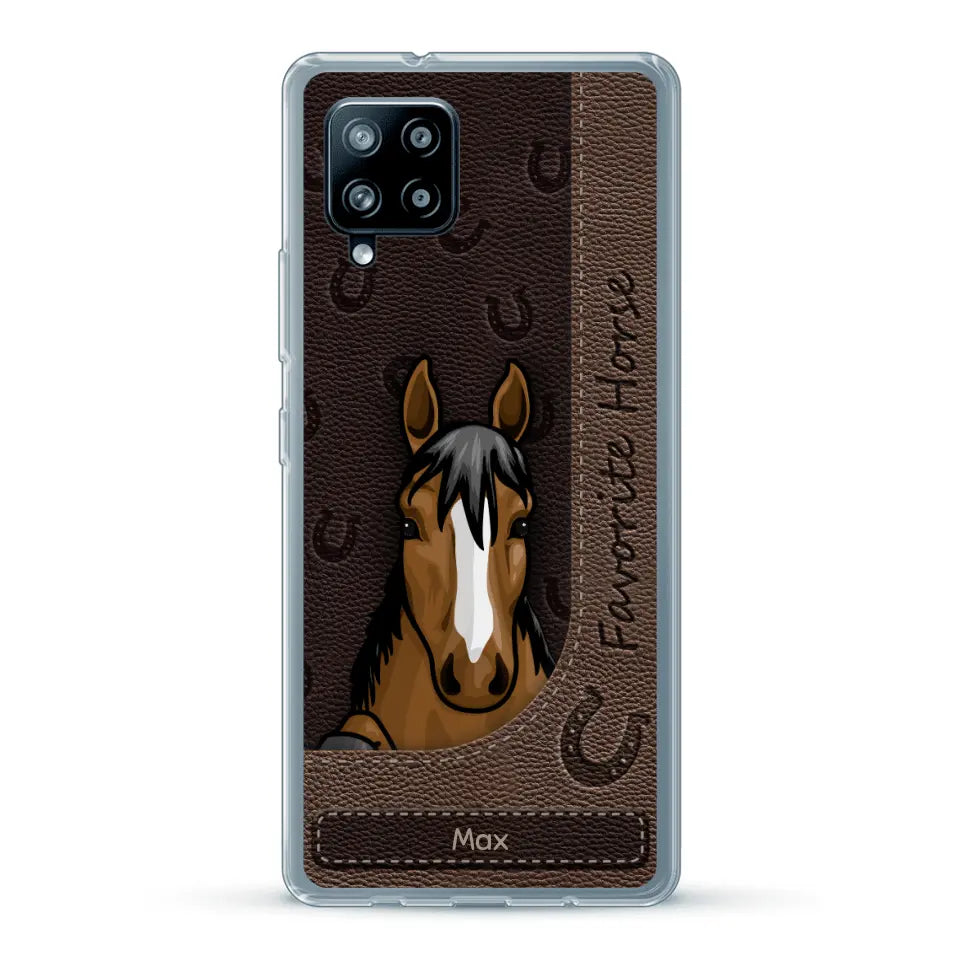 Peeking horses leather Look - Personalized Phone Case