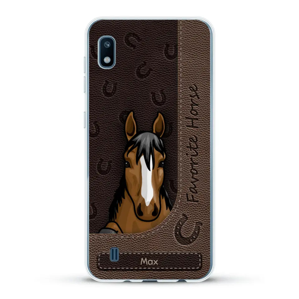 Peeking horses leather Look - Personalized Phone Case