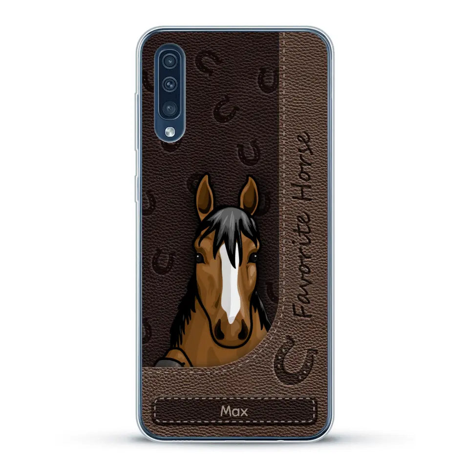 Peeking horses leather Look - Personalized Phone Case