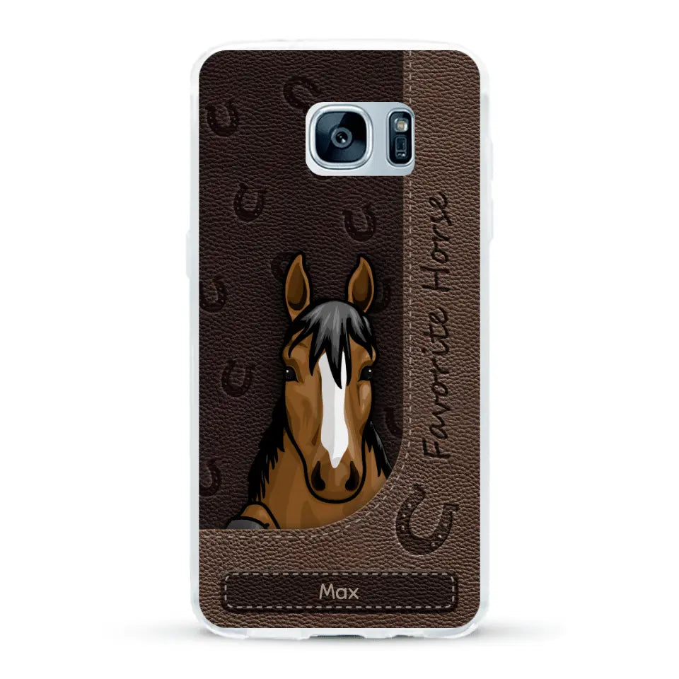 Peeking horses leather Look - Personalized Phone Case