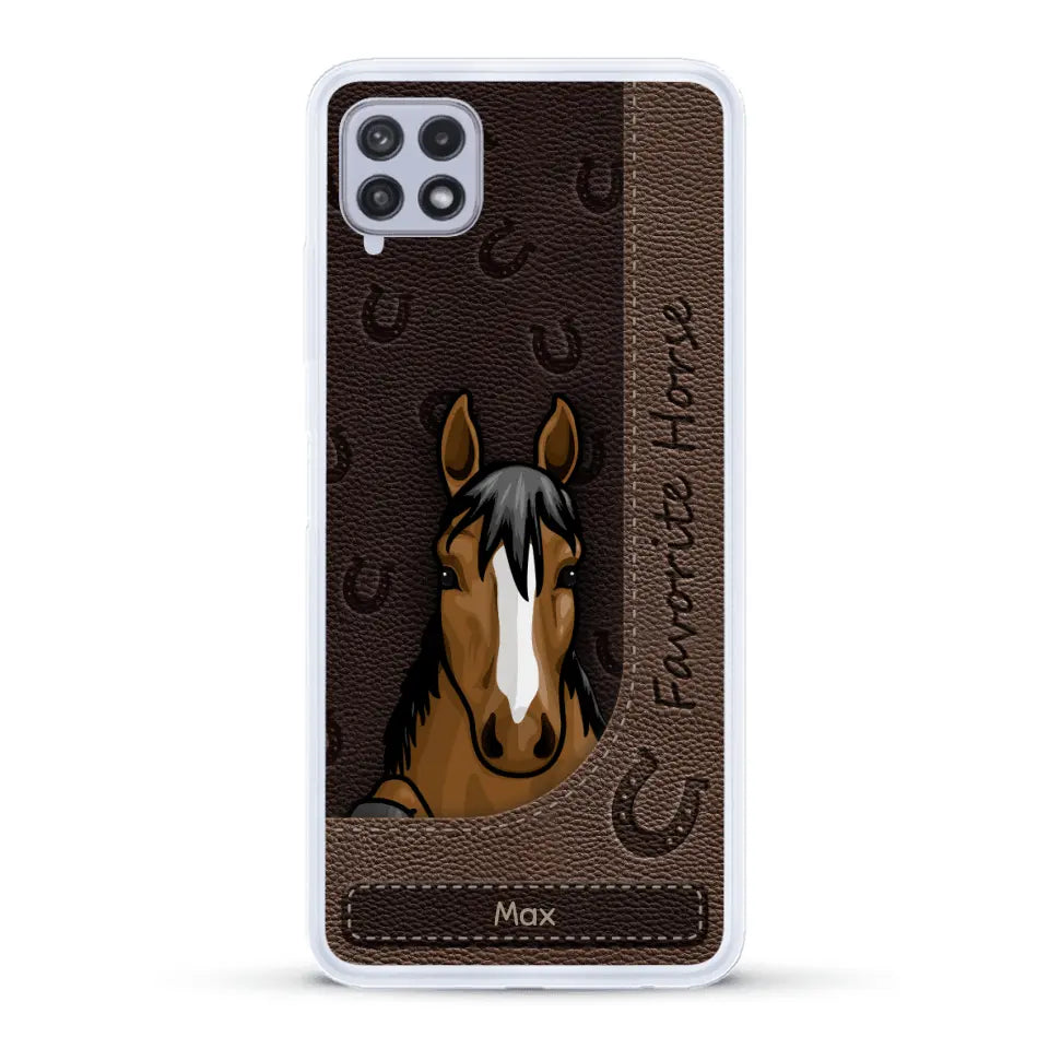 Peeking horses leather Look - Personalized Phone Case