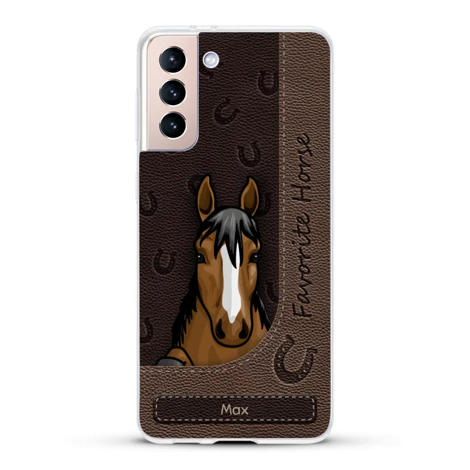 Peeking horses leather Look - Personalized Phone Case