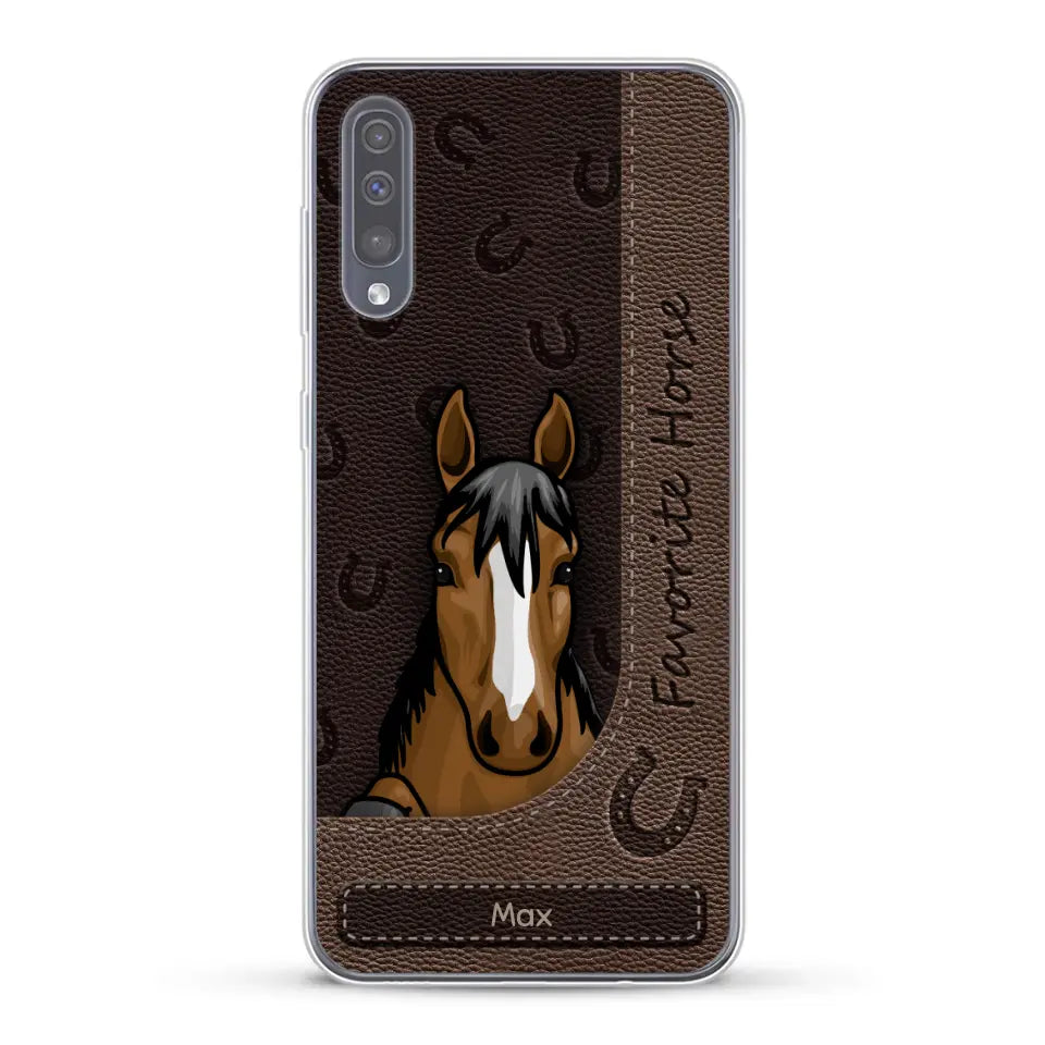 Peeking horses leather Look - Personalized Phone Case