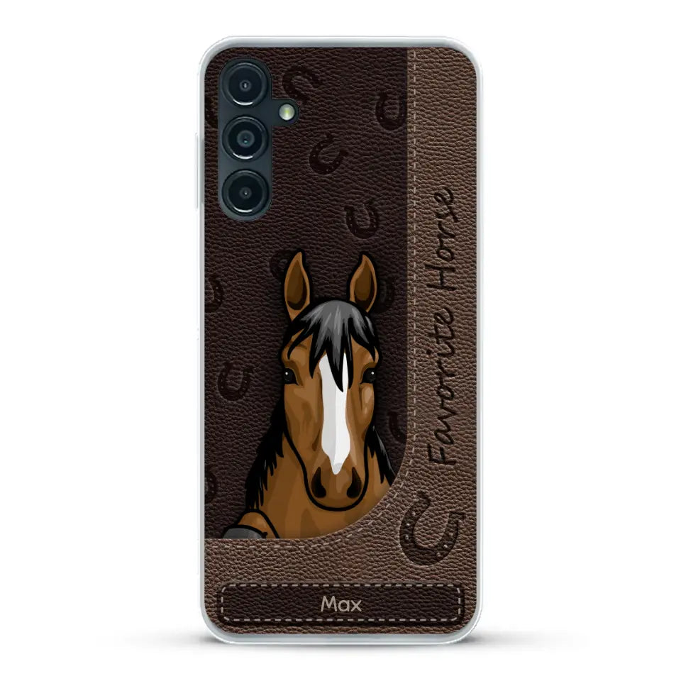 Peeking horses leather Look - Personalized Phone Case