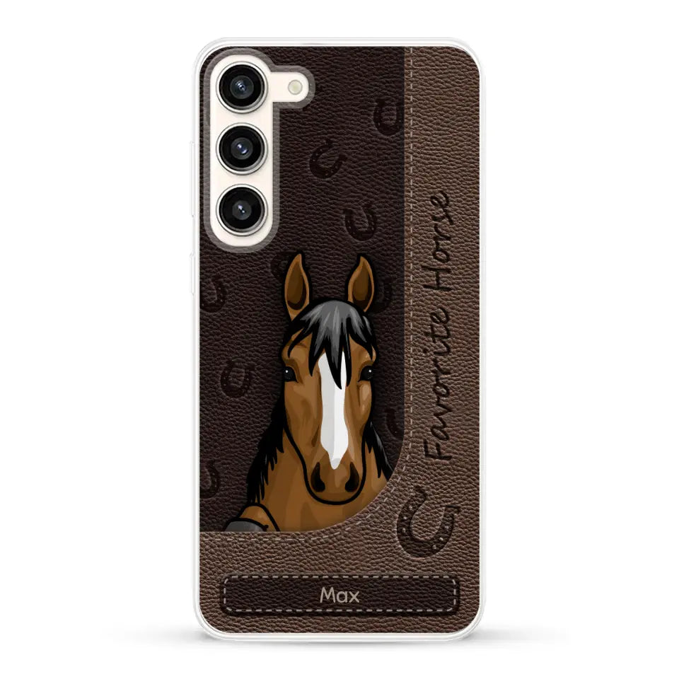 Peeking horses leather Look - Personalized Phone Case