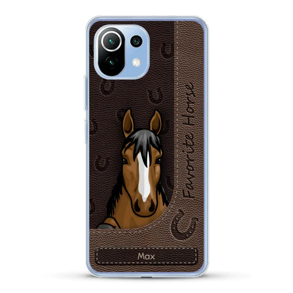 Peeking horses leather Look - Personalized Phone Case