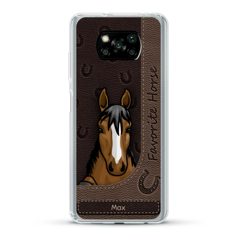 Peeking horses leather Look - Personalized Phone Case