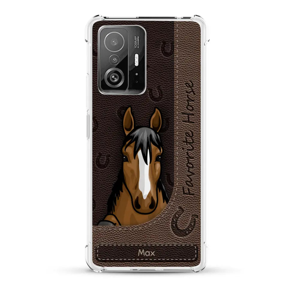 Peeking horses leather Look - Personalized Phone Case