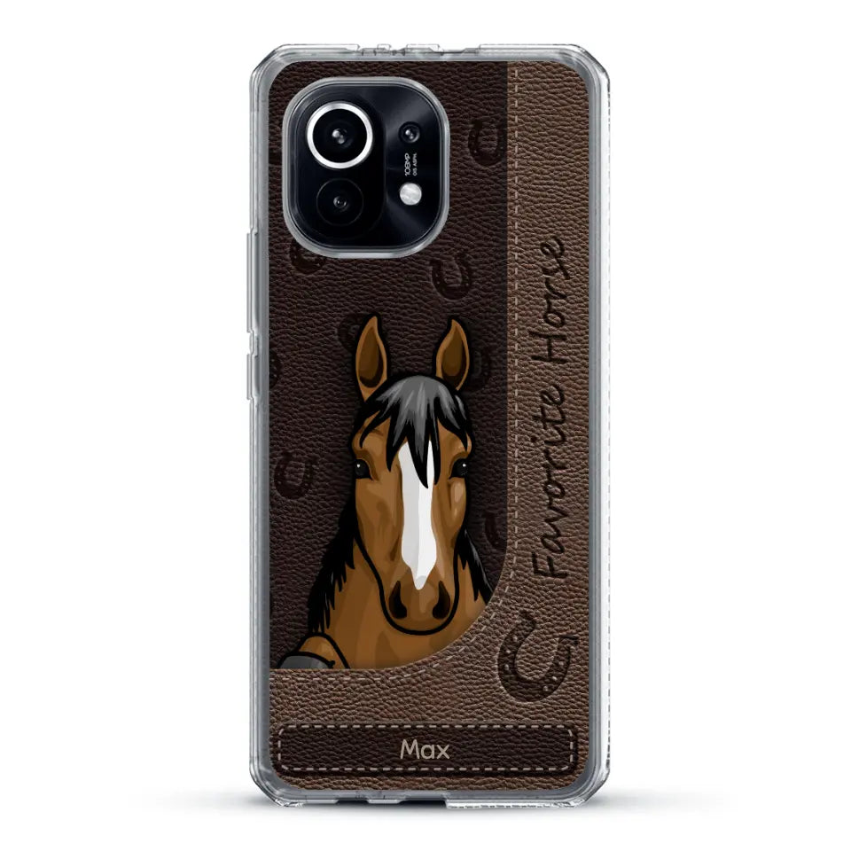 Peeking horses leather Look - Personalized Phone Case