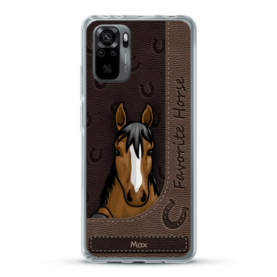 Peeking horses leather Look - Personalized Phone Case