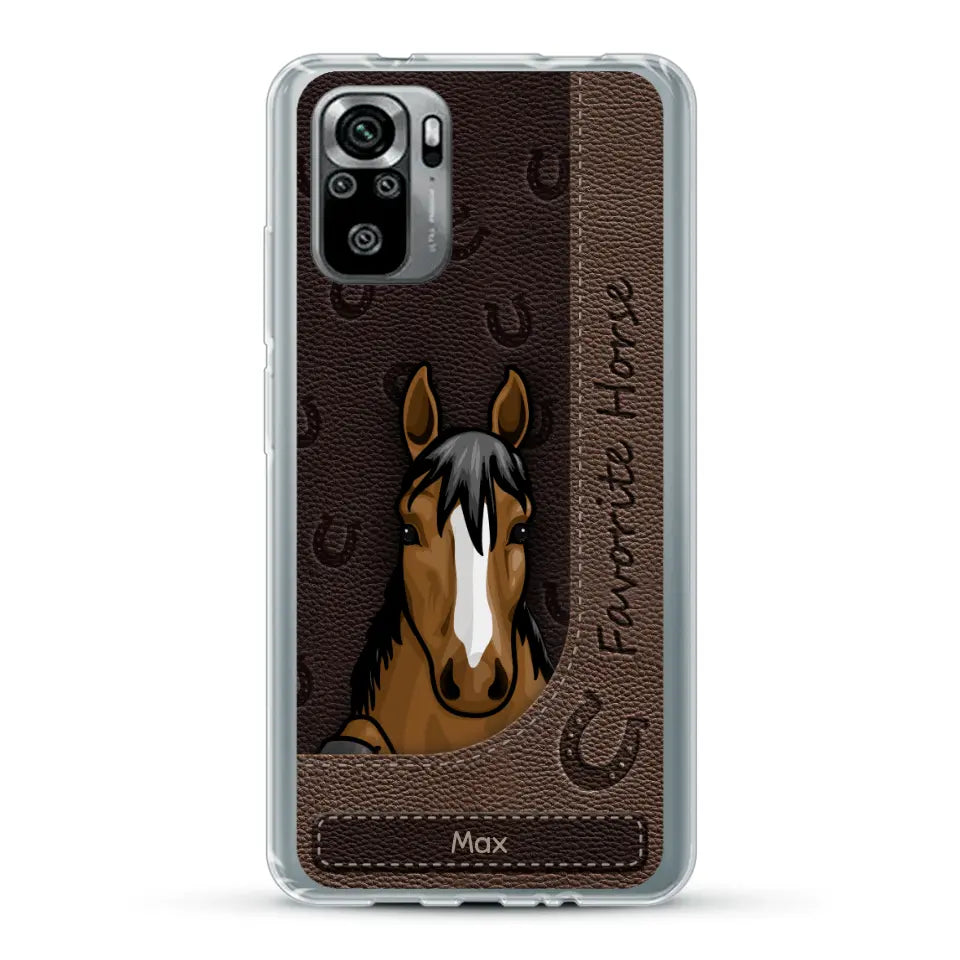 Peeking horses leather Look - Personalized Phone Case