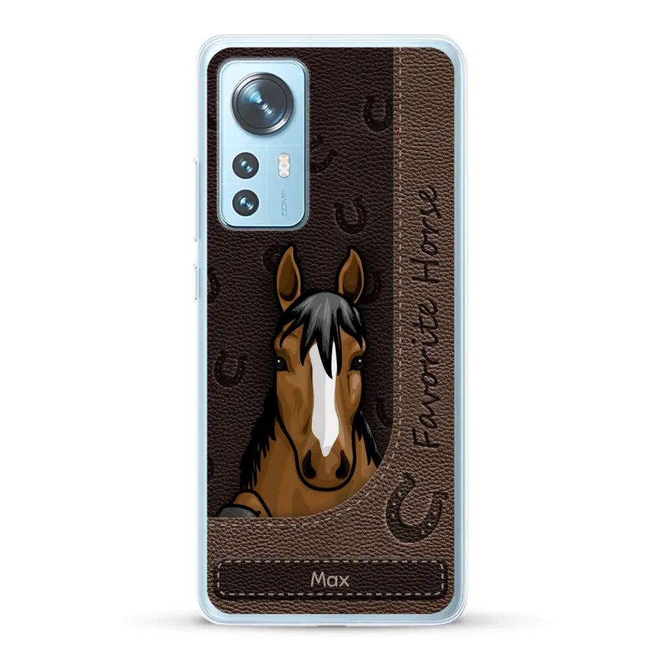 Peeking horses leather Look - Personalized Phone Case