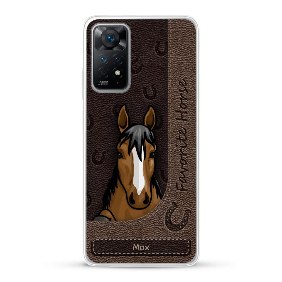 Peeking horses leather Look - Personalized Phone Case