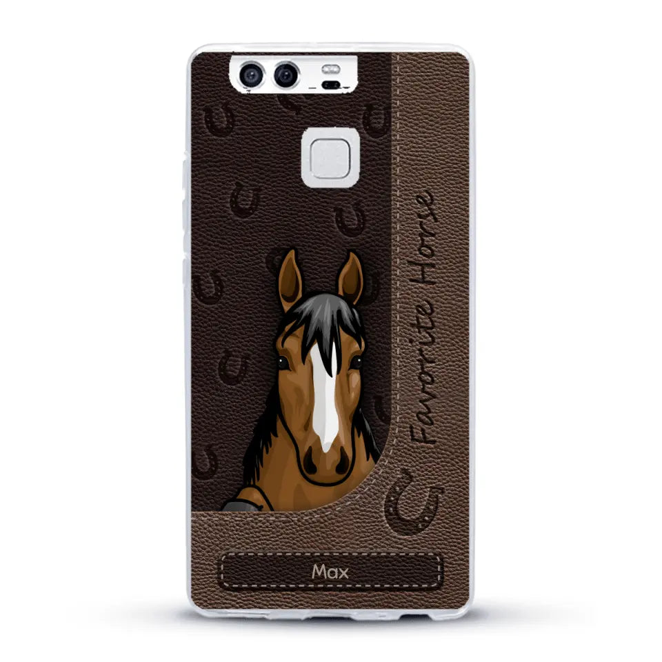 Peeking horses leather Look - Personalized Phone Case