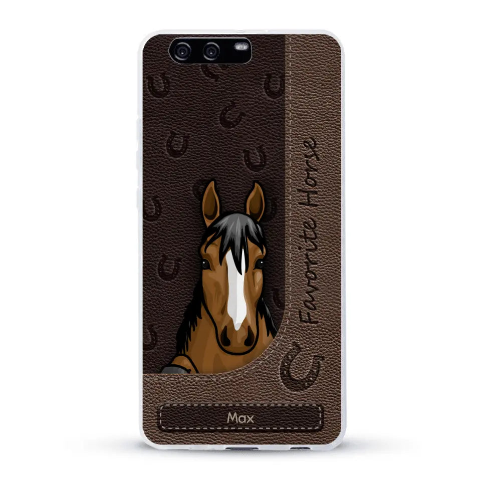 Peeking horses leather Look - Personalized Phone Case