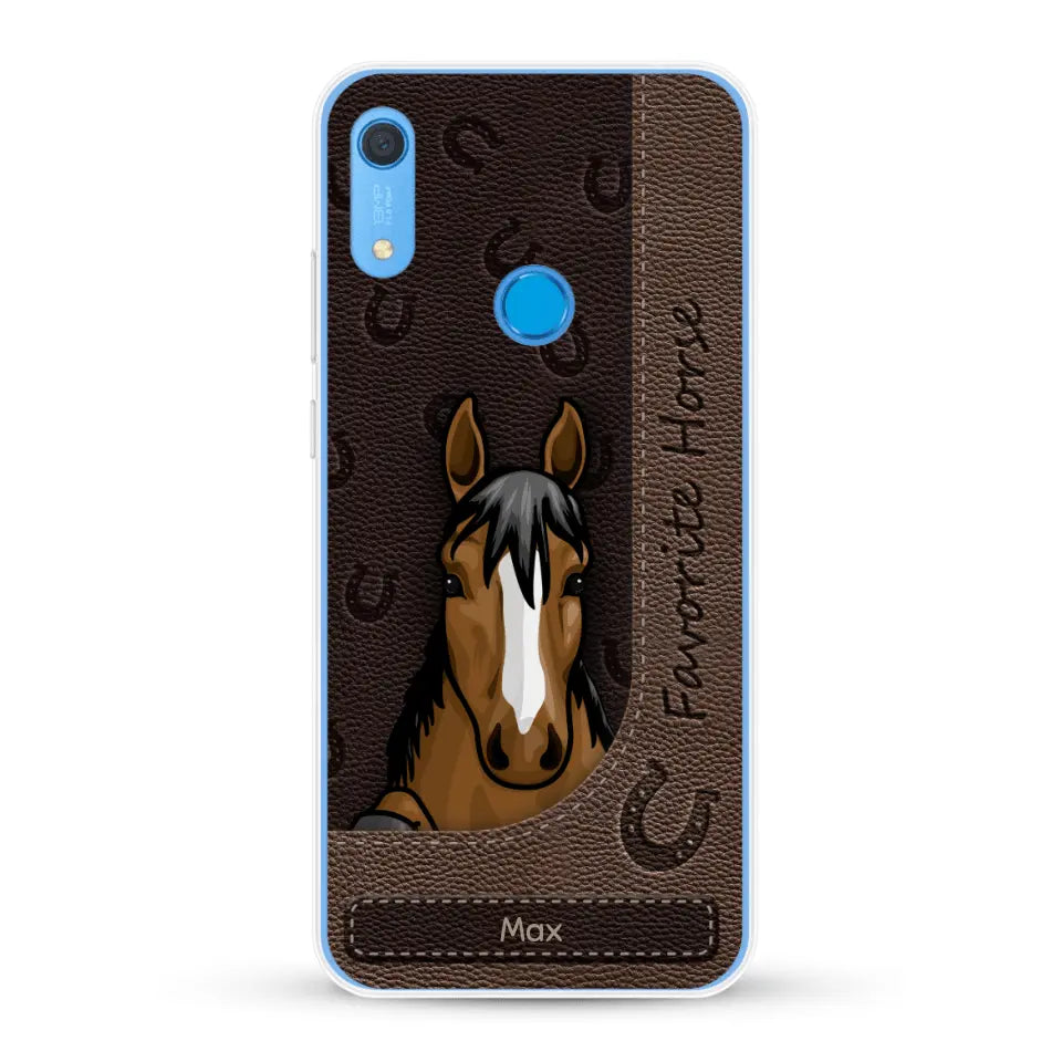 Peeking horses leather Look - Personalized phone case
