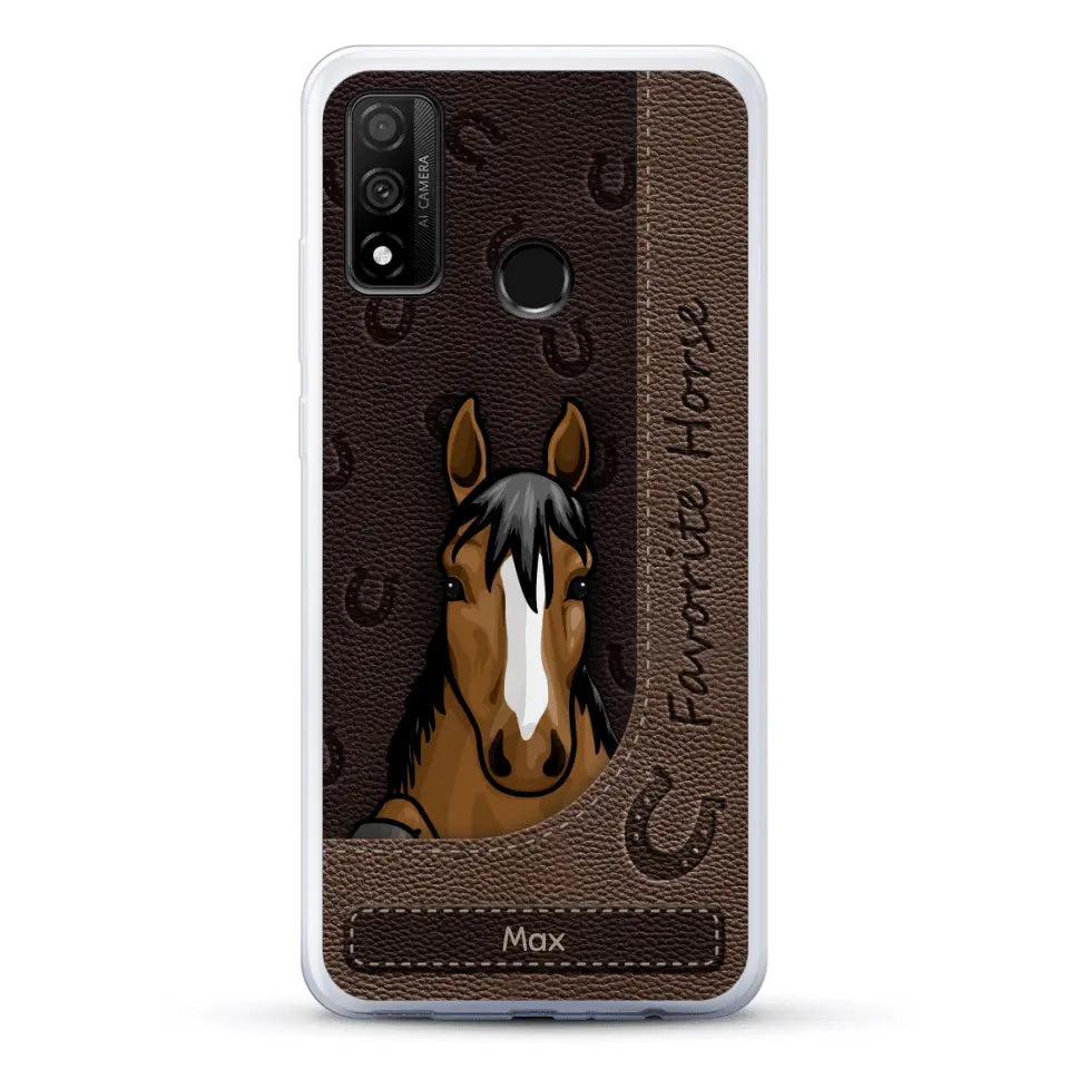 Peeking horses leather Look - Personalized Phone Case