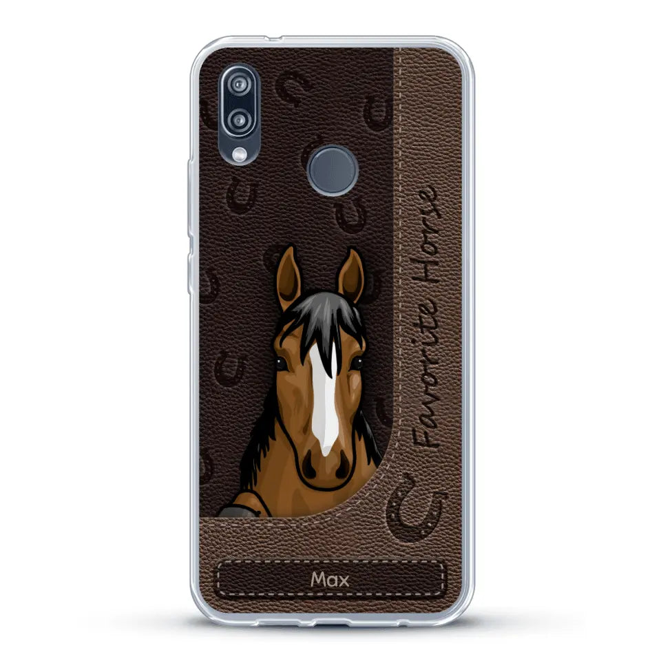 Peeking horses leather Look - Personalized Phone Case