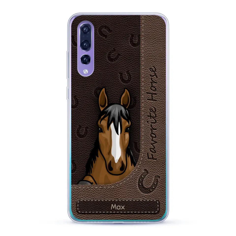Peeking horses leather Look - Personalized phone case