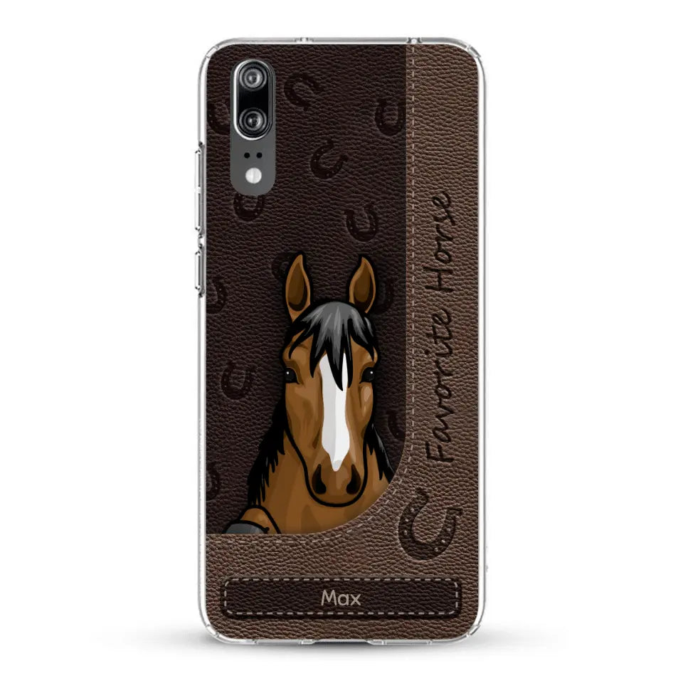 Peeking horses leather Look - Personalized Phone Case