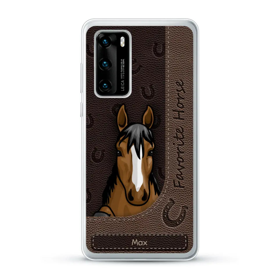 Peeking horses leather Look - Personalized Phone Case