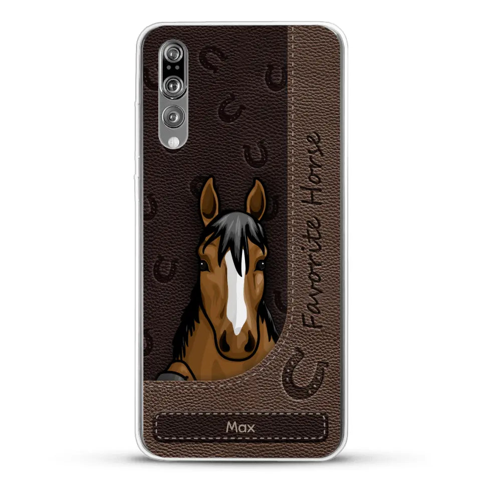 Peeking horses leather Look - Personalized Phone Case