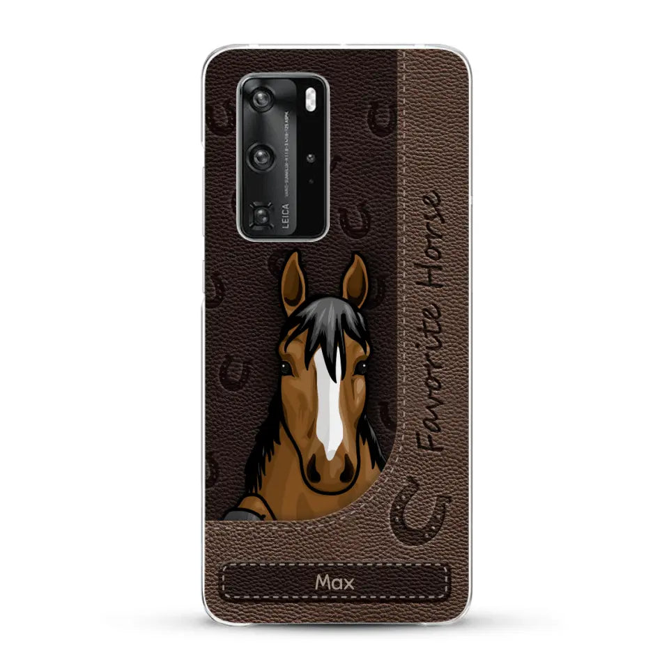 Peeking horses leather Look - Personalized Phone Case