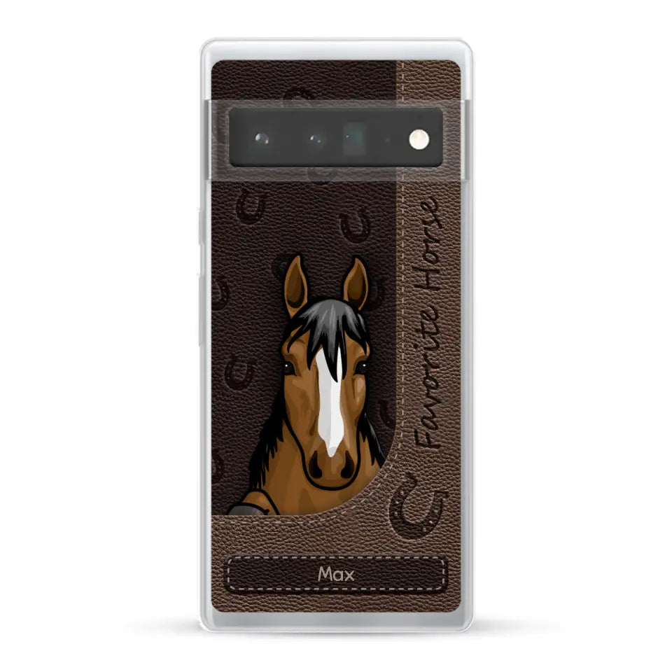 Peeking horses leather Look - Personalized Phone Case