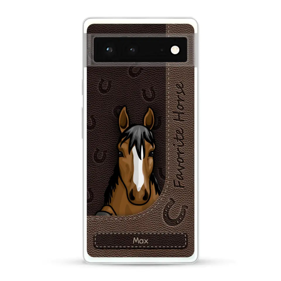 Peeking horses leather Look - Personalized Phone Case