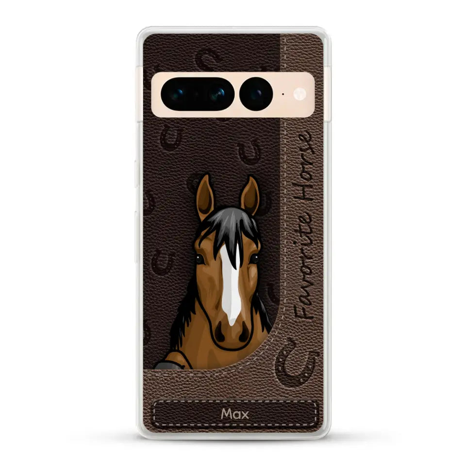 Peeking horses leather Look - Personalized Phone Case