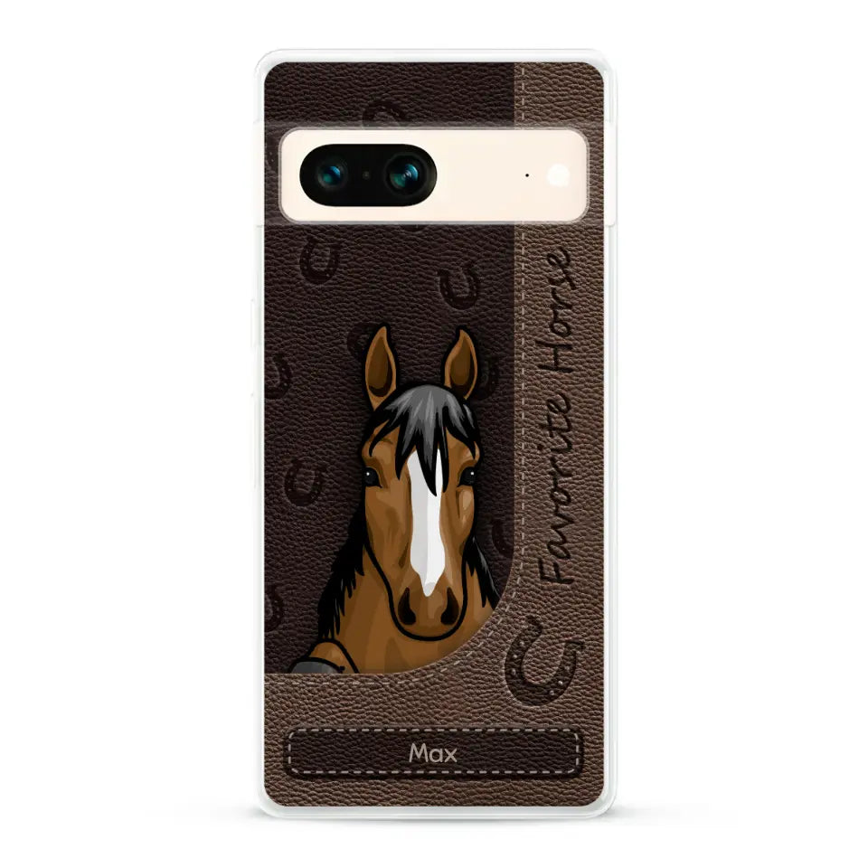 Peeking horses leather Look - Personalized Phone Case