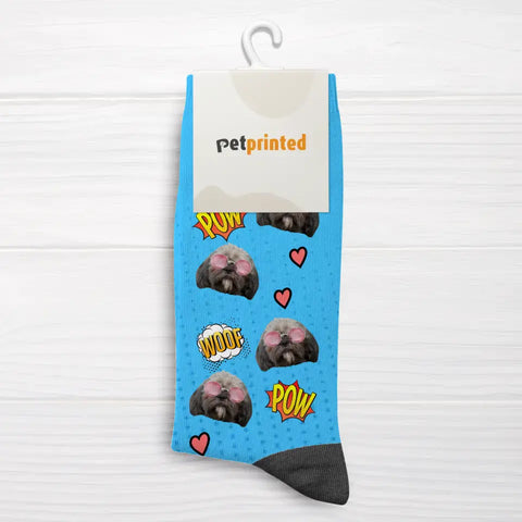 Comic Woof & Meow - Personalized Socks - Featured Image