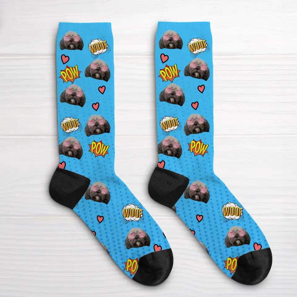 Comic Woof & Meow - Personalized Socks