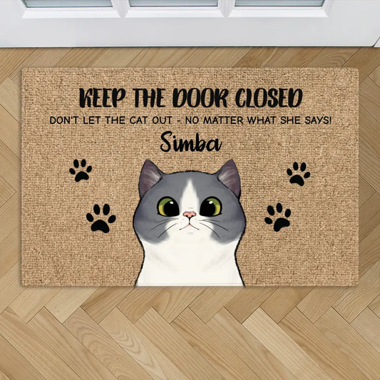 Curious cats - Personalized Doormat
