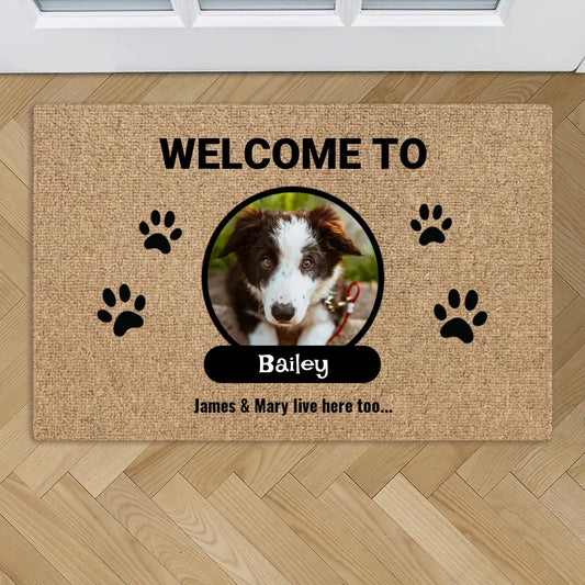 Photo with name tag - Personalized Doormat