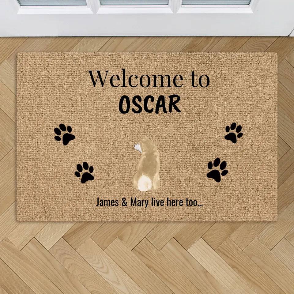 Welcome to (watercolor) - Personalized Doormat