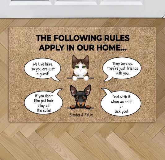 My/our rules - Personalized doormat