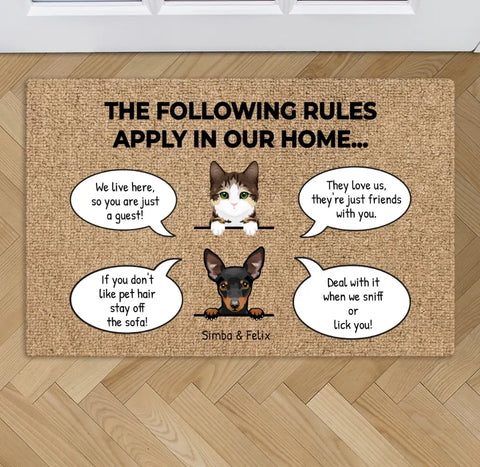 My/our rules - Personalized doormat - Featured Image