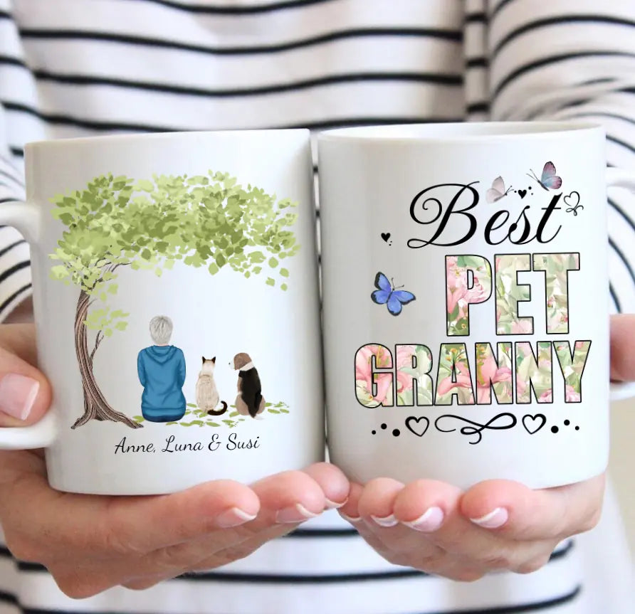 Best pet granny (flower pattern) - Personalized Mug