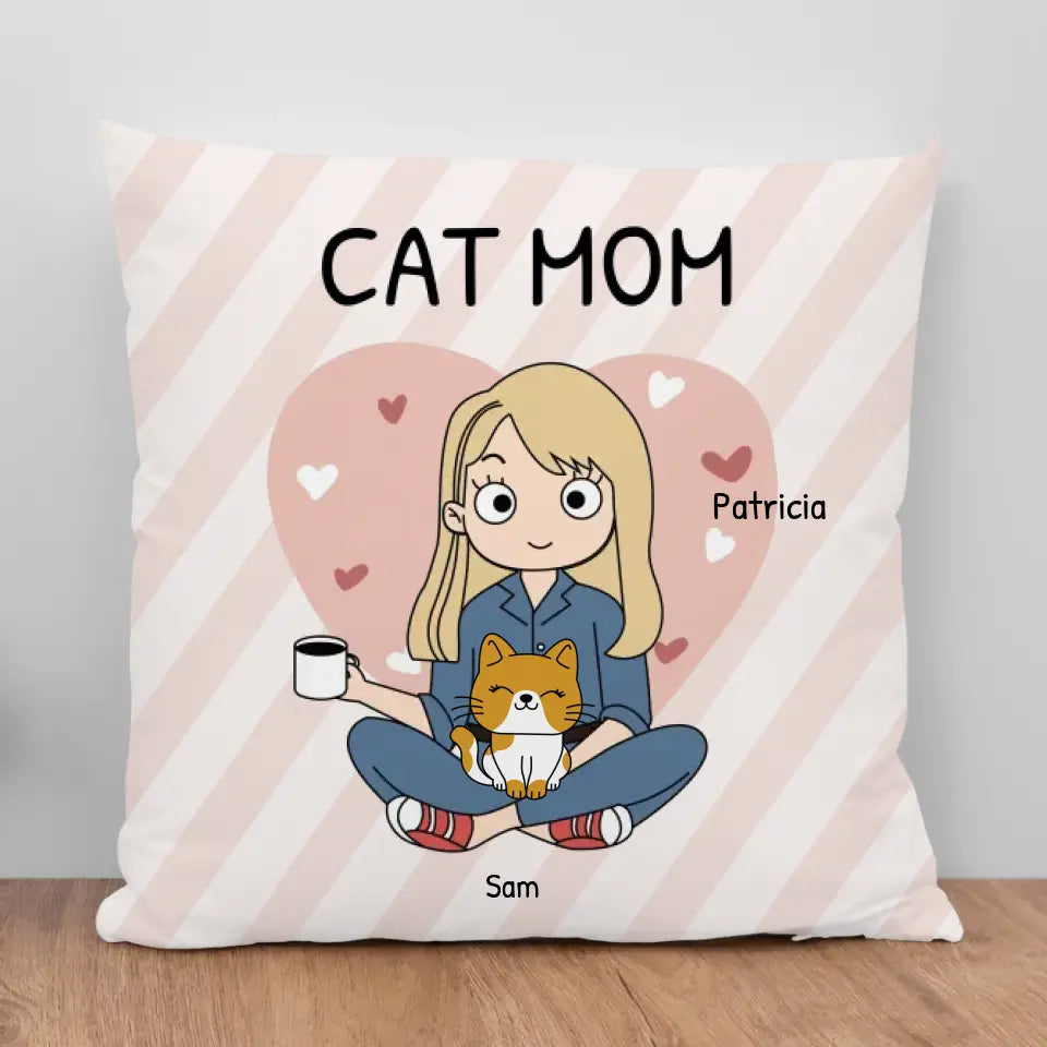 Cat mom - Personalized Pillow