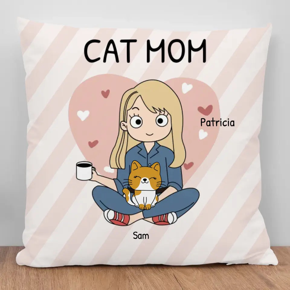 Cat mom - Personalized Pillow