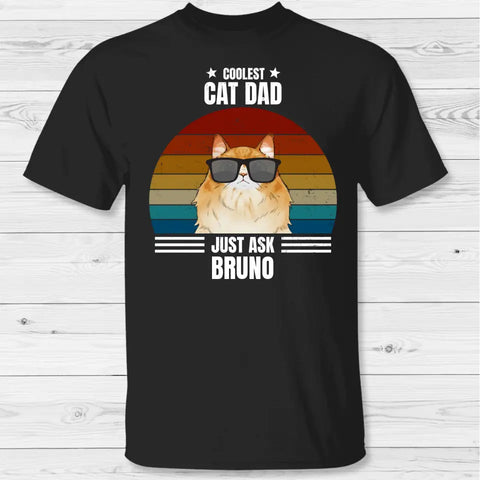 Coolest cat dad - Personalized T-Shirt - Featured Image