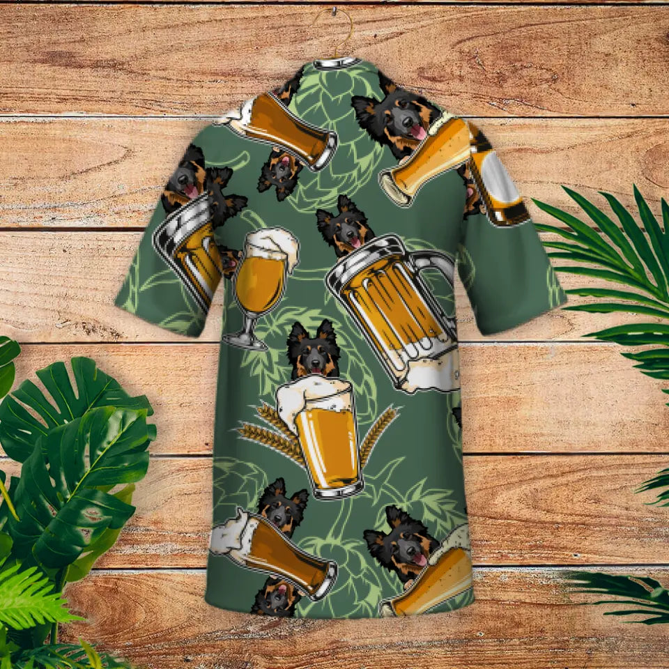 Beer with dogs - Personalized Hawaiian Shirt