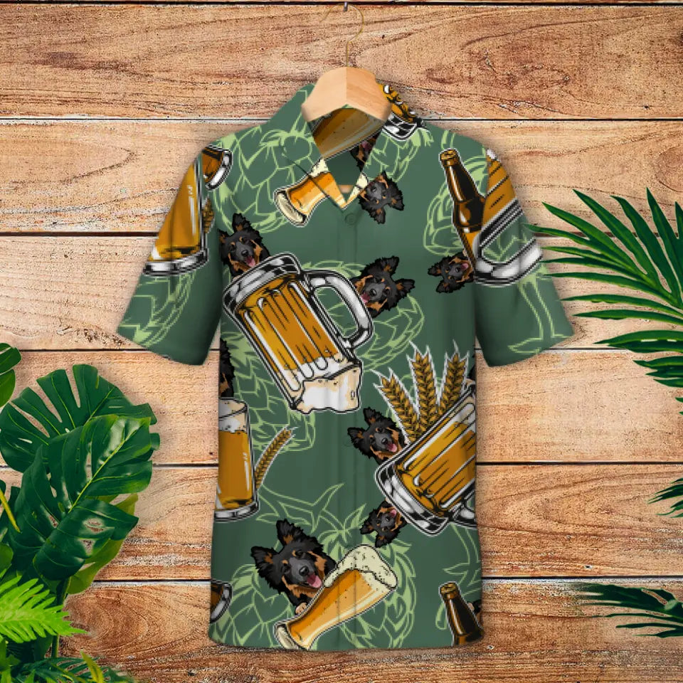 Beer with dogs - Personalized Hawaiian Shirt