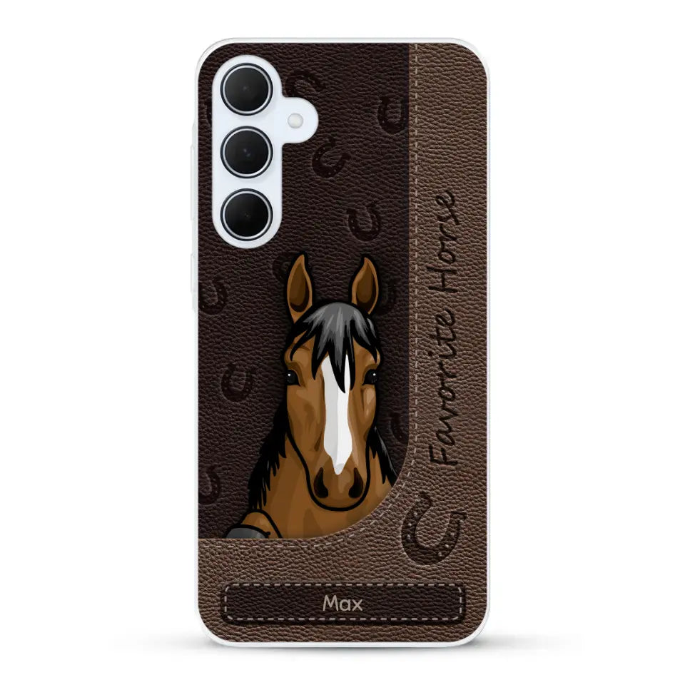 Peeking horses leather Look - Personalized Phone Case